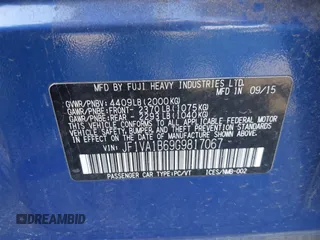 2016 Subaru WRX with VIN JF1VA1B69G9817067, listed as a IAAI auction lot 41613775 with Not provided miles and . Bid and sale history available at DreamBid. Image 9.