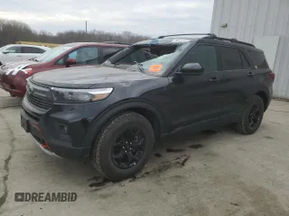 2023 Ford Explorer Timberline with VIN 1FMSK8JH9PGA41908, listed as a Copart auction lot 46592505 with 9,366 mi miles and Salvage Title. Bid and sale history available at carsss.com. Image 1.
