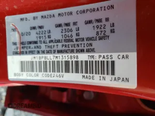 2021 Mazda Mazda3 Hatchback Preferred with VIN JM1BPBLL7M1315898, listed as a Copart auction lot 41649422 with 0 mi miles and Salvage Title. Bid and sale history available at carsss.com. Image 10.