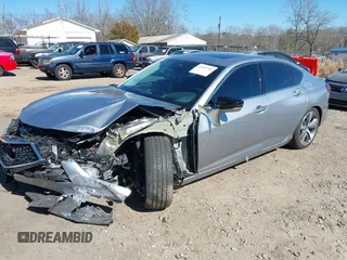 2021 Acura TLX w/Advance Package with VIN 19UUB5F68MA007218, listed as a IAAI auction lot 41693746 with 14,965 mi miles. Bid and sale history available at carsss.com. Image 2.