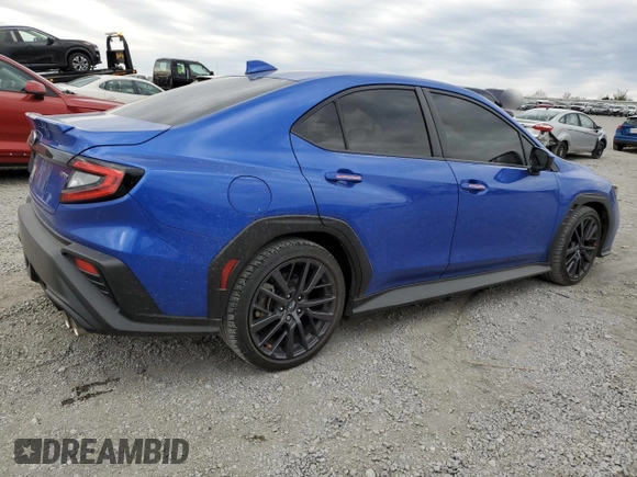 2023 Subaru WRX Premium with VIN JF1VBAF66P9813422, listed as a Copart auction lot 53301575 with 6,630 mi miles and Salvage title. Bid and sale history available at DreamBid. Image 3.