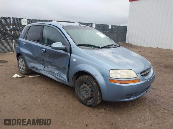 2006 Chevrolet Aveo LS with VIN KL1TD66616B563708, listed as a IAAI auction lot 41543322 with 120,824 mi miles and . Bid and sale history available at DreamBid. Image 1.