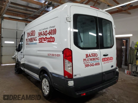 2015 Ford Transit Cargo with VIN 1FTNR1CM5FKA52415, listed as a Copart auction lot 89204035 with 169,656 mi miles and Salvage Title. Bid and sale history available at carsss.com. Image 2.