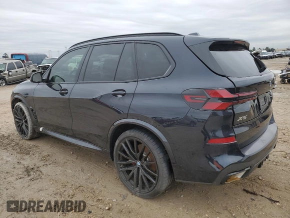 2025 BMW X5 sDrive40i with VIN 5UX13EU05S9W56291, listed as a Copart auction lot 41457825 with 0 mi miles and Salvage Title. Bid and sale history available at carsss.com. Image 2.
