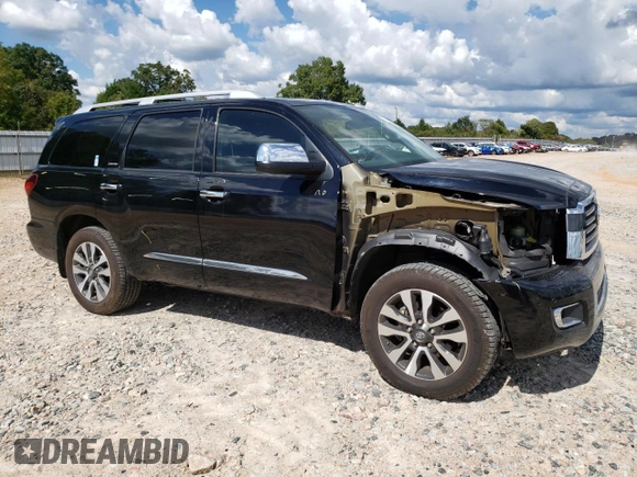 2020 Toyota Sequoia Limited with VIN 5TDKY5G12LS074213, listed as a Copart auction lot 71847614 with 92,113 mi miles and Salvage Title. Bid and sale history available at carsss.com. Image 4.