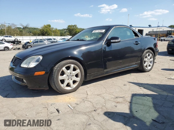 2001 Mercedes-Benz SLK-Class Kompressor with VIN WDBKK49F51F179022, listed as a Copart auction lot 69114204 with 124,814 mi miles and Clean Title. Bid and sale history available at carsss.com. Image 1.