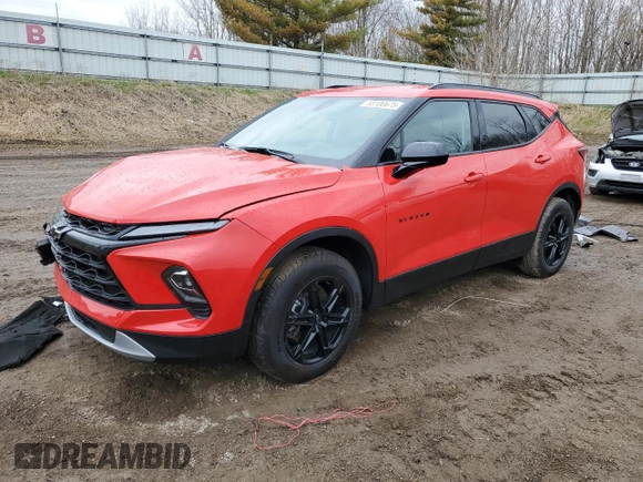 2023 Chevrolet Blazer LT z VIN 3GNKBCR40PS201725, wystawiony jako Copart lot #53100675 z przebiegiem 14 828 mil mil oraz Czysty tytuł • Clean title. Historia ofert i sprzedaży dostępna na DreamBid. Obrazek 1.