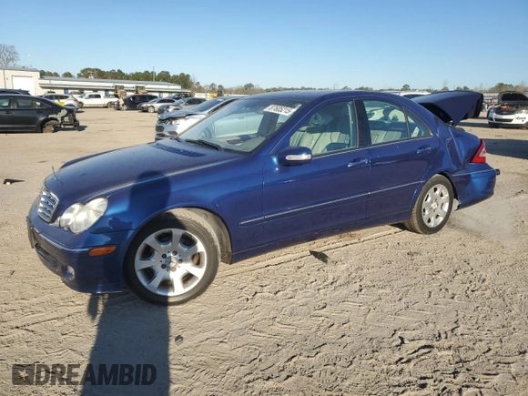 2005 Mercedes-Benz C 240 with VIN WDBRF61J55F577772, listed as a Copart auction lot 87605215 with 148,307 mi miles and Salvage Title. Bid and sale history available at DreamBid. Image 1.