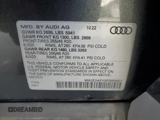 2023 Audi Q5 S line Premium Plus with VIN WA1E2AFY3P2055621, listed as a Copart auction lot 47477825 with 43,375 mi miles and Salvage title. Bid and sale history available at DreamBid. Image 13.