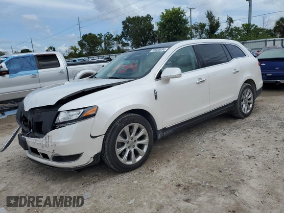 2014 Lincoln MKT with VIN 2LMHJ5FK5EBL57377, listed as a Copart auction lot 70608694 with 115,053 mi miles and Salvage Title. Bid and sale history available at DreamBid. Image 1.