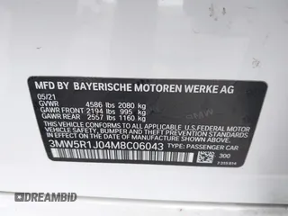2021 BMW 3 Series 330i z VIN 3MW5R1J04M8C06043, wystawiony jako IAAI lot #42109872 z przebiegiem 62 325 mil mil oraz . Historia ofert i sprzedaży dostępna na DreamBid. Obrazek 9.
