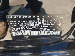2013 Volkswagen Jetta SE z VIN 3VWDX7AJ8DM256805, wystawiony jako IAAI lot #42457900 z przebiegiem 236 442 mil mil oraz . Historia ofert i sprzedaży dostępna na DreamBid. Obrazek 9.