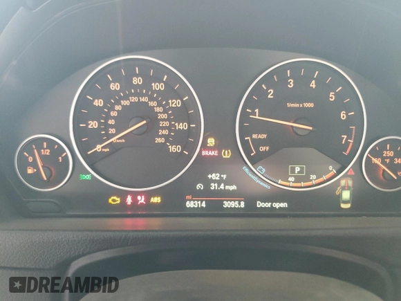 2015 BMW 3 Series 320i with VIN WBA3B1G59FNT04788, listed as a Copart auction lot 44938215 with 68,314 mi miles and Salvage Title. Bid and sale history available at carsss.com. Image 9.