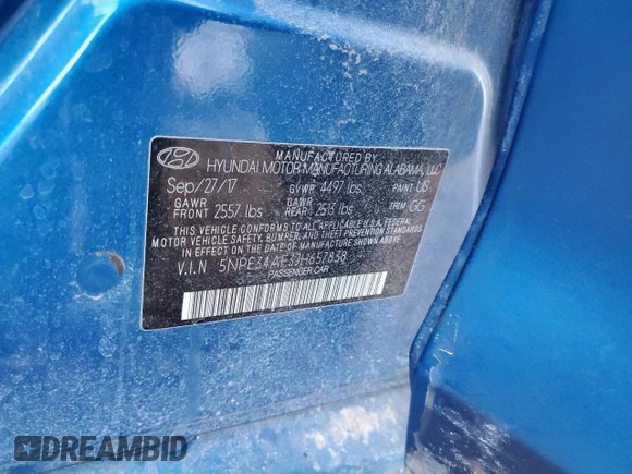2018 Hyundai Sonata SEL with VIN 5NPE34AF3JH657838, listed as a Copart auction lot 43054945 with Not Provided miles and Salvage Title. Bid and sale history available at DreamBid. Image 12.