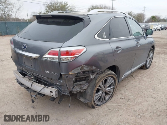 2013 Lexus RX 450h with VIN JTJBC1BA0D2440528, listed as a IAAI auction lot 41591177 with 156,869 mi miles and . Bid and sale history available at DreamBid. Image 4.