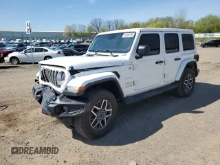 2024 Jeep Wrangler Sahara with VIN 1C4PJXEN7RW297948, listed as a Copart auction lot 54656795 with 12,292 mi miles and Salvage title. Bid and sale history available at DreamBid. Image 1.
