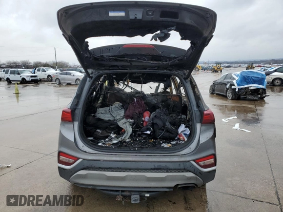 2019 Hyundai Santa Fe Ultimate with VIN 5NMS5CAA5KH076688, listed as a Copart auction lot 87656435 with 0 mi miles and Non Repairable. Bid and sale history available at carsss.com. Image 6.