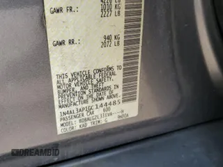 2016 Nissan Altima SV with VIN 1N4AL3AP1GC144485, listed as a Copart auction lot 55398935 with 56,994 mi miles and Salvage Title. Bid and sale history available at DreamBid. Image 12.