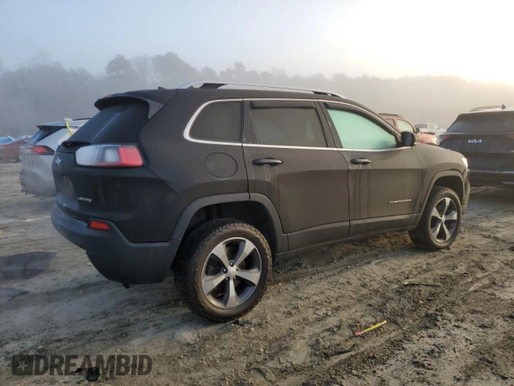 2019 Jeep Cherokee Limited with VIN 1C4PJMDN5KD133860, listed as a Copart auction lot 84177234 with 107,369 mi miles and Salvage Title. Bid and sale history available at carsss.com. Image 3.