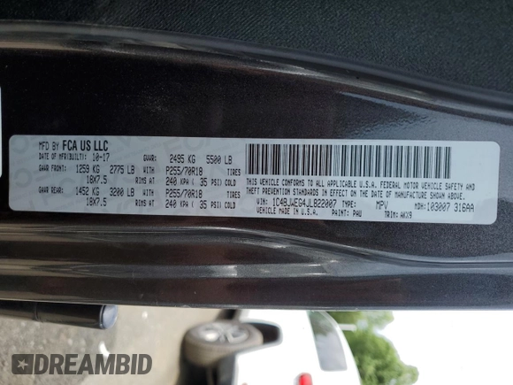 2018 Jeep Wrangler Unlimited Sahara with VIN 1C4BJWEG4JL822007, listed as a Copart auction lot 61450915 with 91,148 mi miles and Salvage title. Bid and sale history available at DreamBid. Image 13.