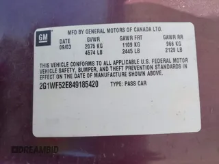 2004 Chevrolet Impala with VIN 2G1WF52E849185420, listed as a IAAI auction lot 41739605 with 182,887 mi miles and . Bid and sale history available at carsss.com. Image 9.