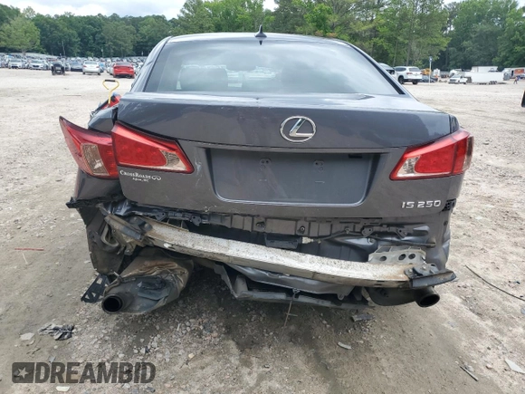 2012 Lexus IS 250 with VIN JTHBF5C2XC5166405, listed as a Copart auction lot 58847595 with 179,947 mi miles and Salvage title. Bid and sale history available at DreamBid. Image 6.