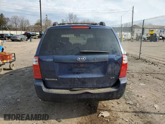 2008 Kia Sedona LX with VIN KNDMB233086212855, listed as a Copart auction lot 48263625 with 210,653 mi miles and Salvage Title. Bid and sale history available at carsss.com. Image 6.