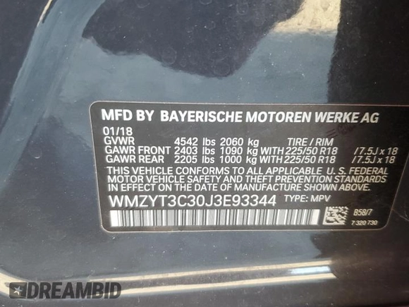 2018 MINI Countryman Cooper S with VIN WMZYT3C30J3E93344, listed as a Copart auction lot 86149194 with 89,969 mi miles and Salvage Title. Bid and sale history available at carsss.com. Image 12.