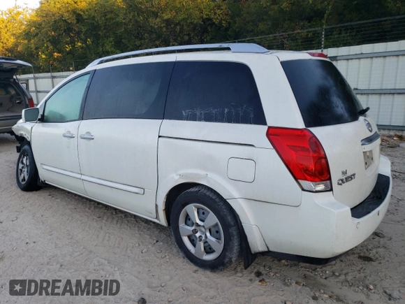 2007 Nissan Quest S with VIN 5N1BV28UX7N112231, listed as a Copart auction lot 76682764 with 167,274 mi miles and Salvage Title. Bid and sale history available at carsss.com. Image 2.