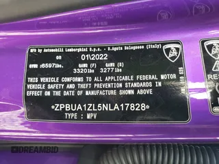 2022 Lamborghini Urus z VIN ZPBUA1ZL5NLA17828, wystawiony jako Copart lot #77248774 z przebiegiem Nie podano mil oraz Szkody całkowita. Historia ofert i sprzedaży dostępna na DreamBid. Obrazek 14.