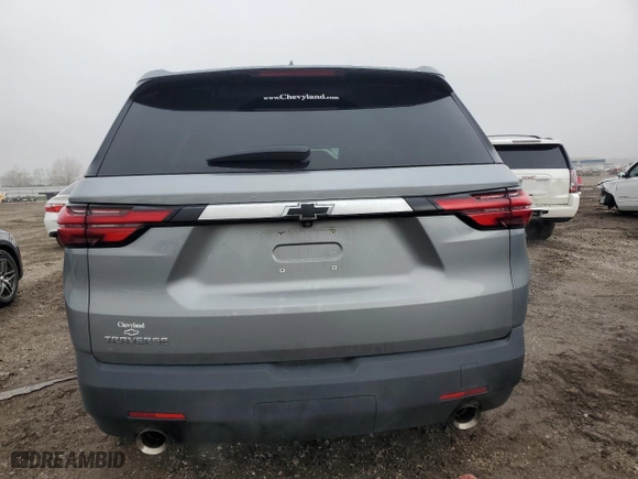 2023 Chevrolet Traverse LS with VIN 1GNERFKW9PJ236089, listed as a Copart auction lot 46489225 with 48,156 mi miles and Salvage Title. Bid and sale history available at carsss.com. Image 6.