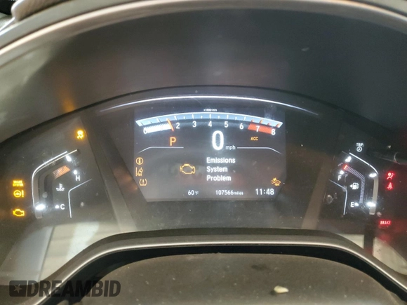2019 Honda CR-V EX with VIN 2HKRW1H52KH512876, listed as a Copart auction lot 43337215 with 107,566 mi miles and Salvage Title. Bid and sale history available at DreamBid. Image 9.