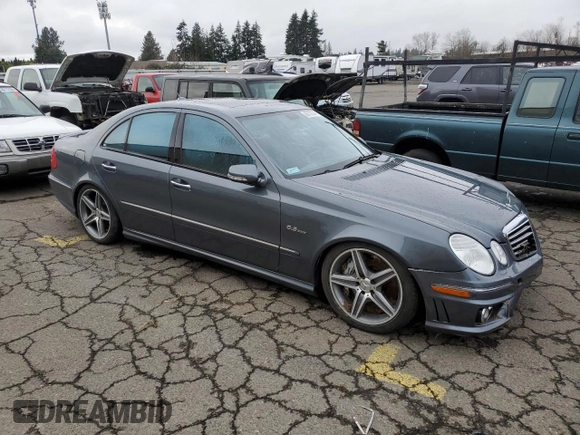 2007 Mercedes-Benz E 63 AMG with VIN WDBUF77X27B012109, listed as a Copart auction lot 86757394 with 60,309 mi miles and Salvage Title. Bid and sale history available at carsss.com. Image 4.