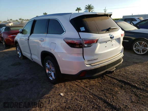 2016 Toyota Highlander Hybrid Limited with VIN 5TDDCRFH8GS015749, listed as a Copart auction lot 63154802 with 0 mi miles. Bid and sale history available at carsss.com. Image 3.