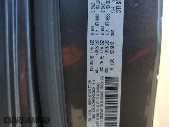 2017 Dodge Grand Caravan SE z VIN 2C4RDGBG0HR731222, wystawiony jako Copart lot #52638415 z przebiegiem 75 427 mil mil oraz Szkoda całkowita • Salvage title. Historia ofert i sprzedaży dostępna na DreamBid. Obrazek 13.