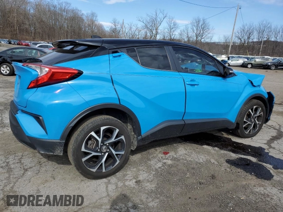 2019 Toyota C-HR XLE with VIN NMTKHMBX4KR097964, listed as a Copart auction lot 50431145 with 0 mi miles and Salvage Title. Bid and sale history available at carsss.com. Image 3.