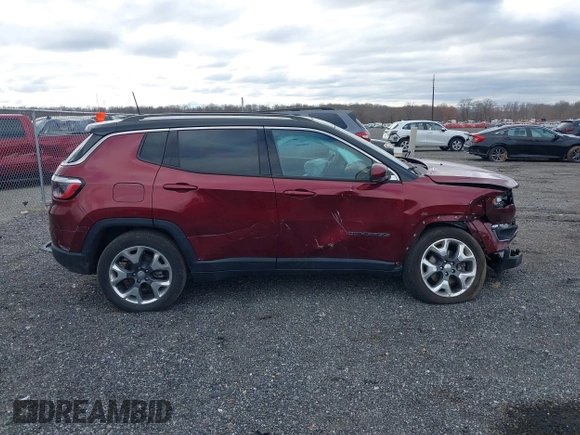 2021 Jeep Compass Limited with VIN 3C4NJDCB3MT601337, listed as a IAAI auction lot 41808321 with 38,209 mi miles and . Bid and sale history available at DreamBid. Image 13.