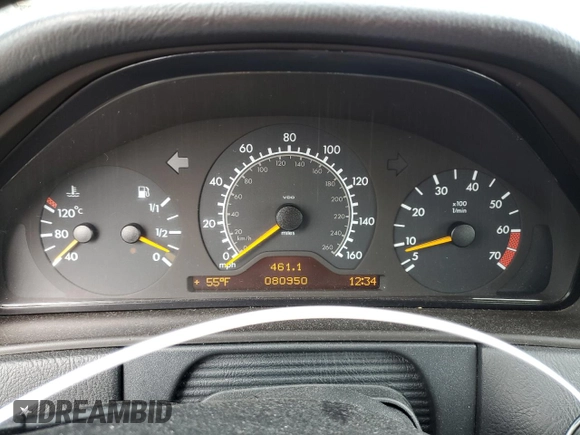 1999 Mercedes-Benz E-Class with VIN WDBJF65H0XA797390, listed as a Copart auction lot 55081405 with 80,950 mi miles and Salvage Title. Bid and sale history available at carsss.com. Image 9.