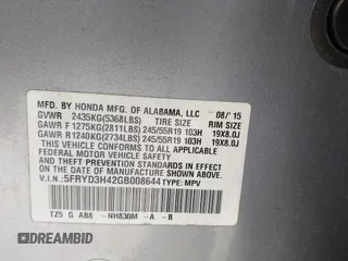 2016 Acura MDX w/Tech with VIN 5FRYD3H42GB008644, listed as a IAAI auction lot 42035686 with 96,467 mi miles. Bid and sale history available at carsss.com. Image 9.