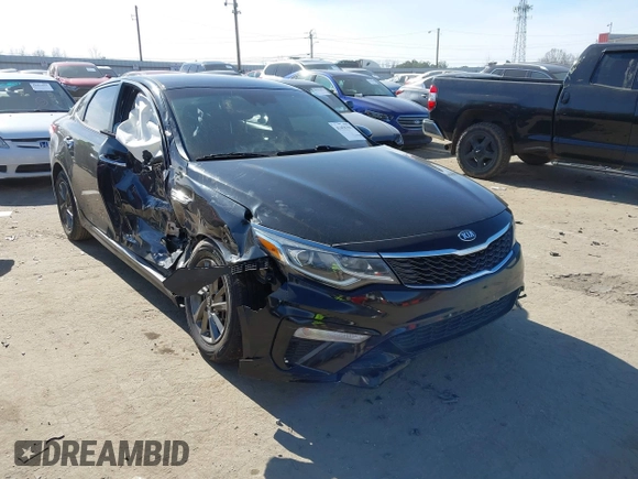 2019 Kia Optima LX with VIN 5XXGT4L31KG357854, listed as a IAAI auction lot 41458399 with 167,500 mi miles. Bid and sale history available at carsss.com. Image 1.