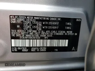 2024 Toyota RAV4 LE with VIN 2T3G1RFVXRC461039, listed as a Copart auction lot 65604044 with 1,201 mi miles and Salvage Title. Bid and sale history available at carsss.com. Image 12.