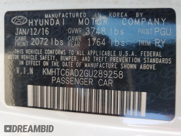 2016 Hyundai Veloster with VIN KMHTC6AD2GU289258, listed as a Copart auction lot 65821443 with 64,420 mi miles. Bid and sale history available at carsss.com. Image 13.