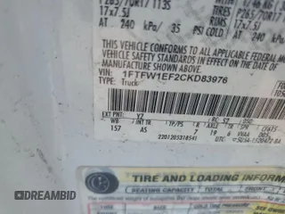 2012 Ford F-150 XL с VIN 1FTFW1EF2CKD83976, выставлен на аукционе IAAI как лот 42556199 с пробегом 235 686 миль миль и . История ставок и продаж доступна на DreamBid. Изображение 4.