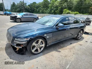 2021 Genesis G80 3.5T with VIN KMTGC4SD6MU086265, listed as a Copart auction lot 63223355 with Not provided miles and Salvage title. Bid and sale history available at DreamBid. Image 1.