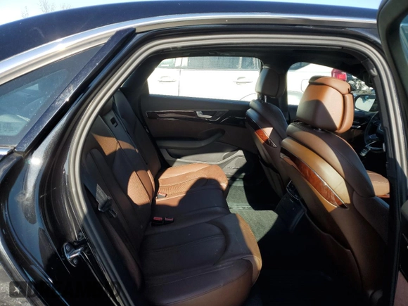 2012 Audi A8 L with VIN WAURVAFD2CN024877, listed as a Copart auction lot 45857735 with 104,641 mi miles and Salvage Title. Bid and sale history available at carsss.com. Image 10.