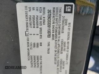 2009 GMC Sierra 1500 with VIN 2GTEK333391130783, listed as a Copart auction lot 43365775 with Not Provided miles and Salvage Title. Bid and sale history available at DreamBid. Image 13.