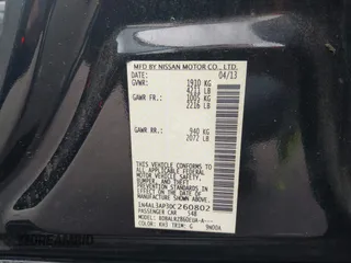 2013 Nissan Altima S with VIN 1N4AL3AP3DC260802, listed as a IAAI auction lot 41824435 with 189,091 mi miles and . Bid and sale history available at DreamBid. Image 9.