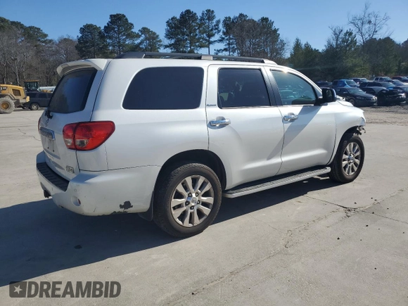 2008 Toyota Sequoia Platinum with VIN 5TDZY67A38S005767, listed as a Copart auction lot 43734955 with 274,995 mi miles and Salvage Title. Bid and sale history available at carsss.com. Image 3.