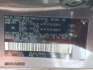 2024 Toyota Sienna XLE z VIN 5TDYSKFC5RS139626, wystawiony jako IAAI lot #42149627 z przebiegiem 10 148 mil mil oraz . Historia ofert i sprzedaży dostępna na DreamBid. Obrazek 9.