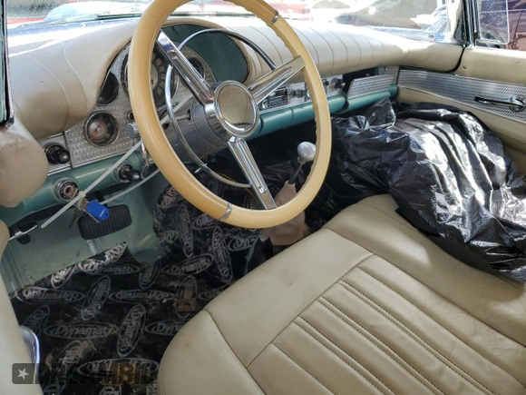1957 Ford Thunderbird with VIN D7FH182410, listed as a Copart auction lot 77671374 with 319 mi miles and Salvage Title. Bid and sale history available at DreamBid. Image 8.